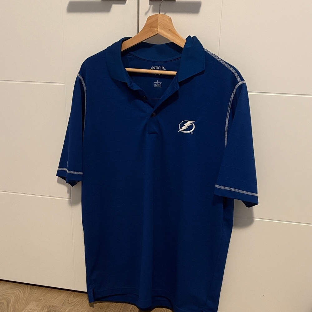 Tampa Bay Lightning Antigua Men's Navy Polo Shirt Mens Large